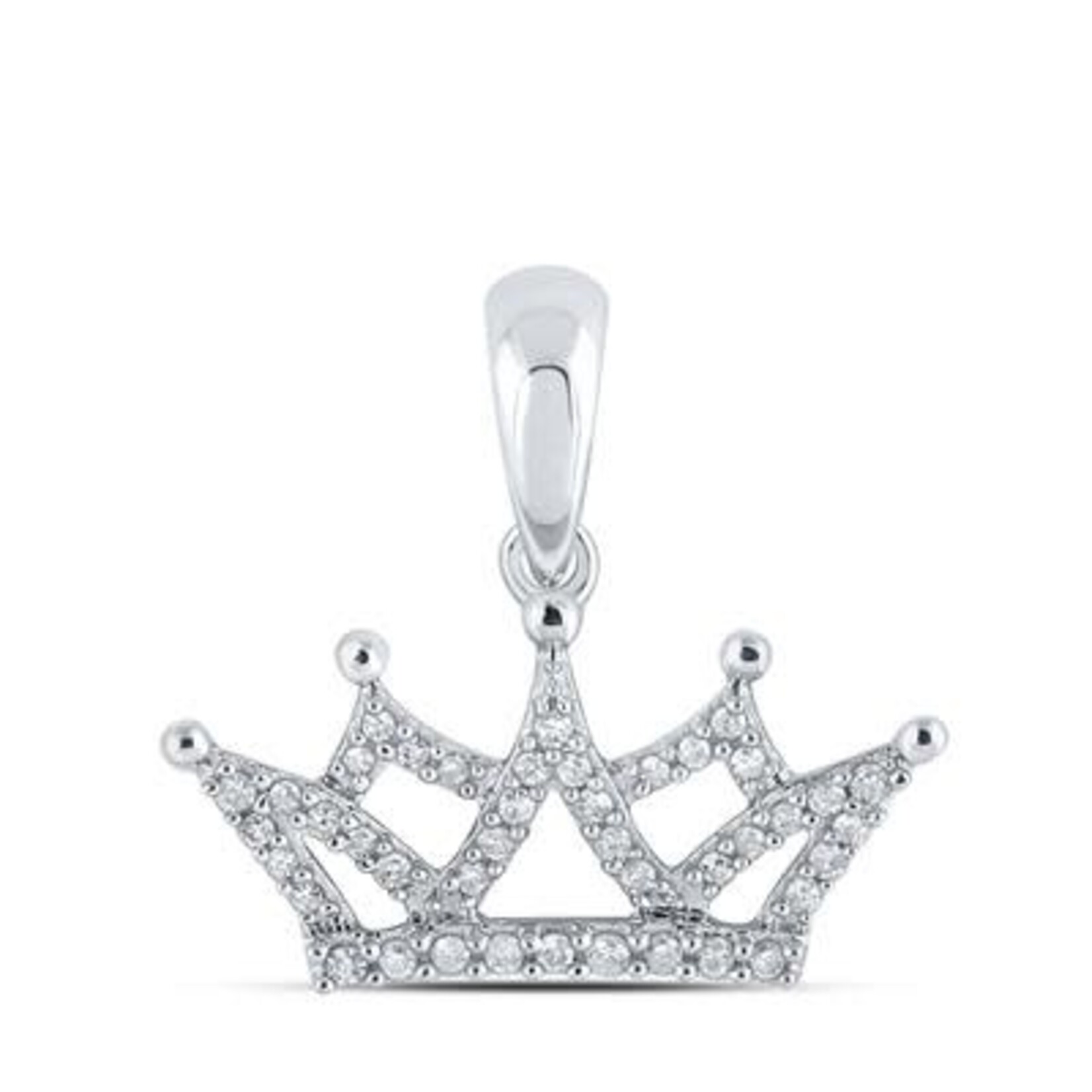 10k wg 1/6ctw diamond crown pendant