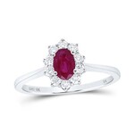 10k White Gold Diamond & Ruby Ring