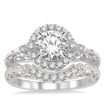 14k White Gold Diamond Engagement Set