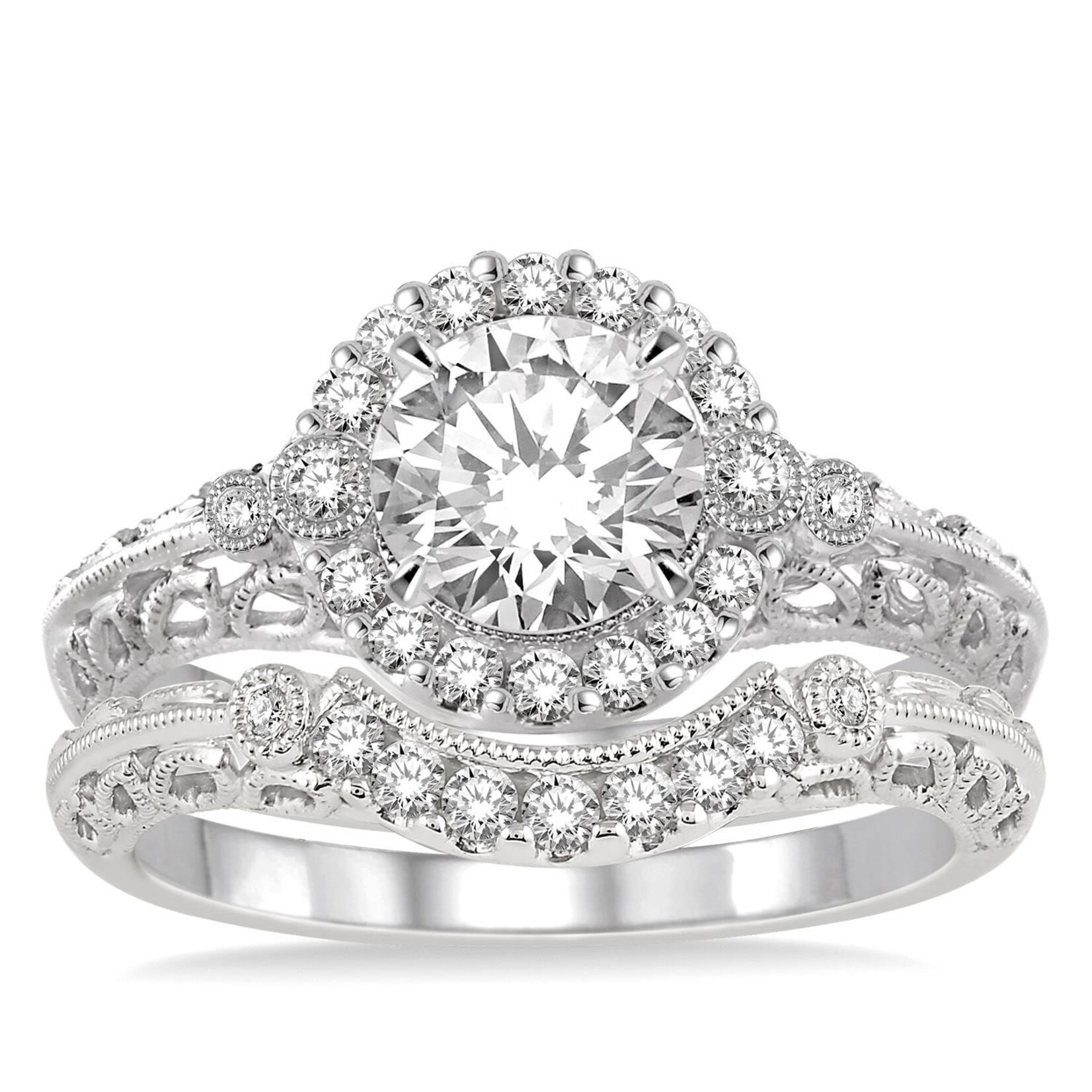 14k White Gold Diamond Engagement Set
