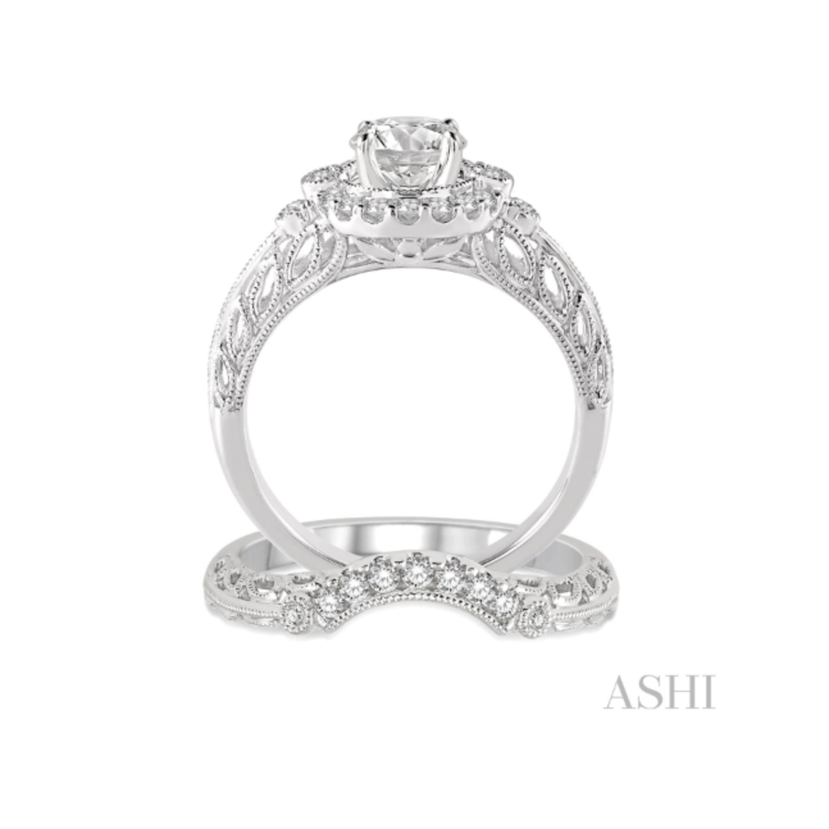 14k White Gold Diamond Engagement Set