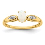 14k Yellow Gold Opal and Diamond Ring