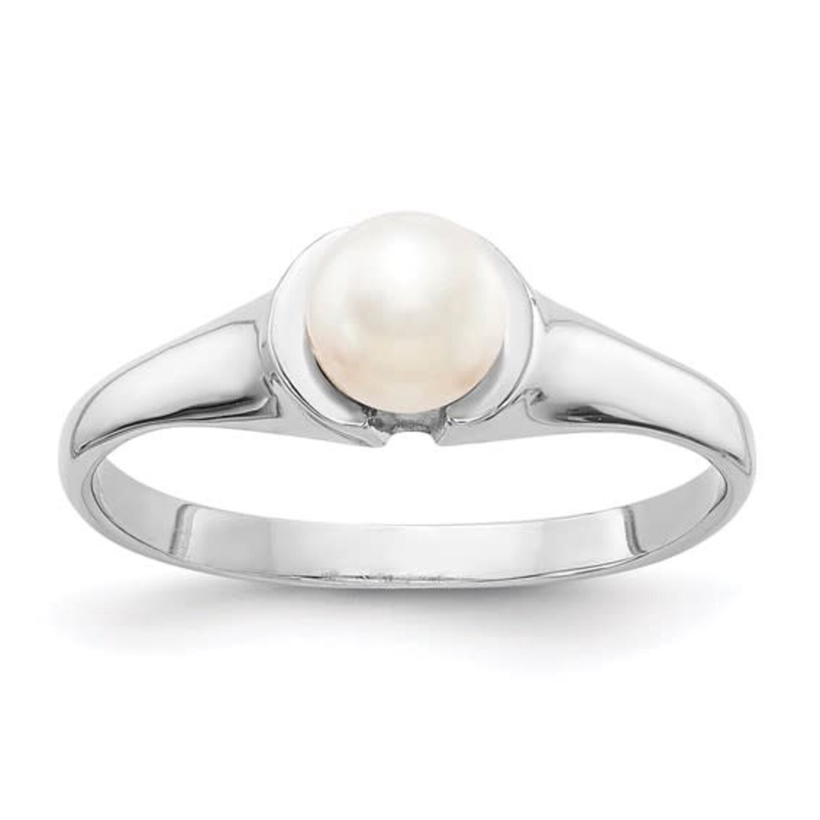 14k White Gold 5mm Fresh Water Cultured Pearl Ring