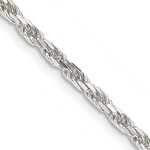 Sterling Silver 2.5mm Diamond Cut Rope Chain 24in