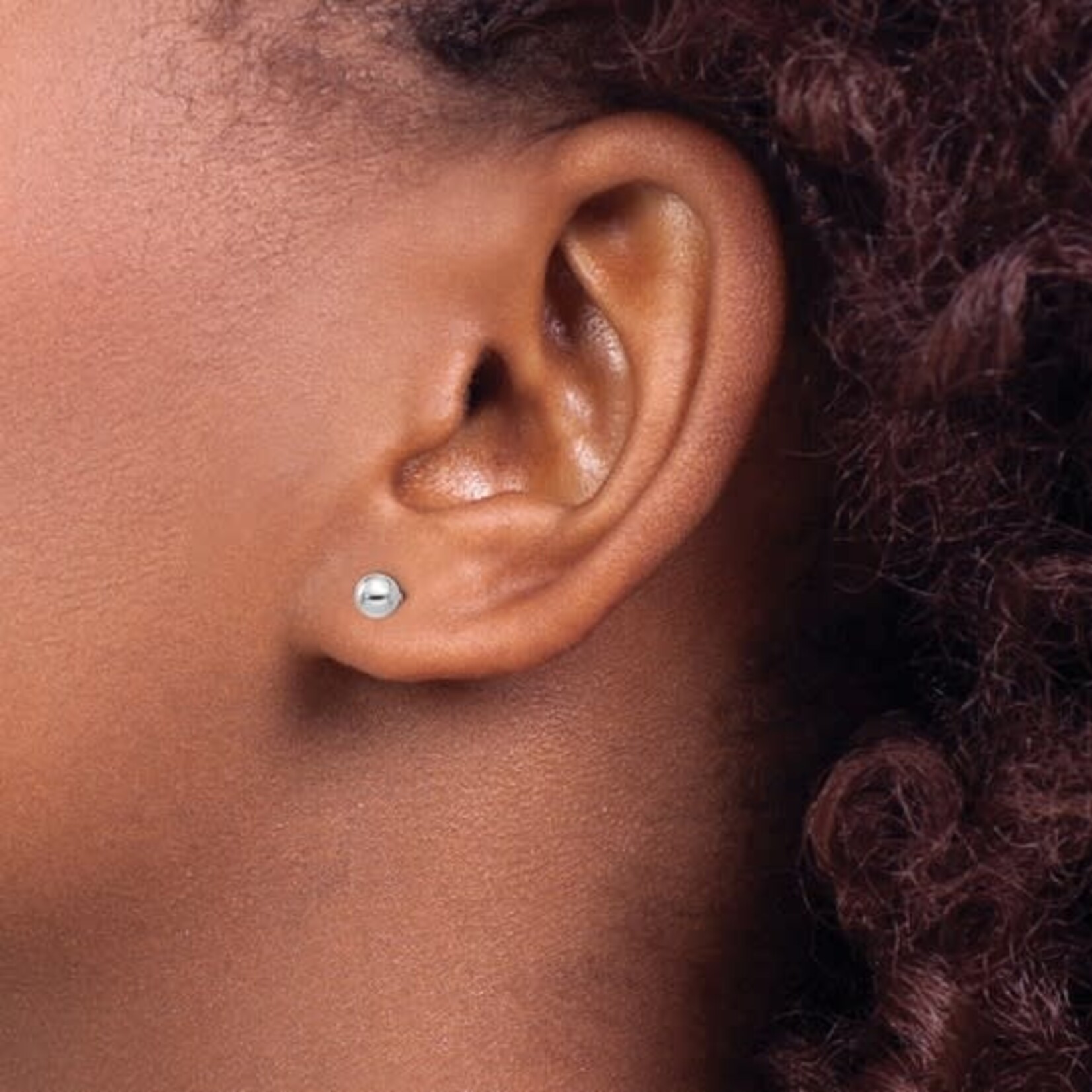 14k White Gold Polished 4mm Ball Post Earrings