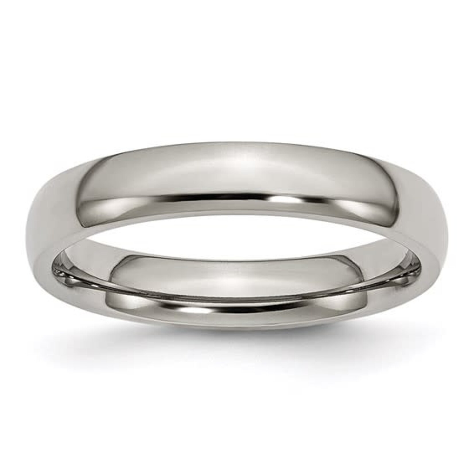 Titanium Polished 4mm Half Round Band - Size 11