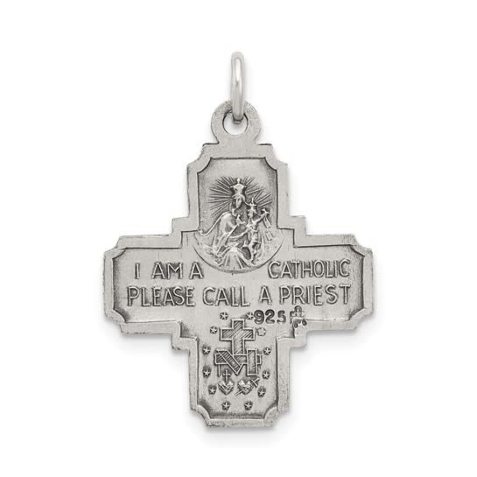 Sterling Silver Antiqued 4-way Medal