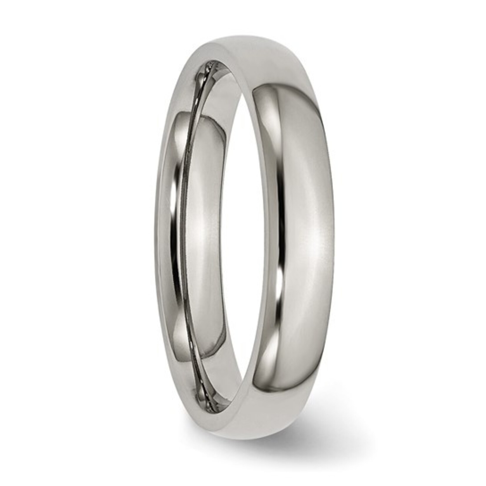 Titanium Polished 4mm Half Round Band - Size 11