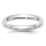 14k White Gold 3mm Standard Weight Comfort Fit Wedding Band Size 9