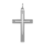 Quality Gold Inc. Sterling Silver Rhodium-Plated Laser Designed Cross Pendant