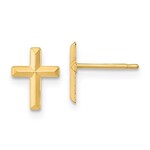 Quality Gold 14k Yellow Gold Polished Cross Post Earrings