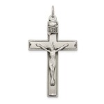 Sterling Silver INRI Crucifix Cross with Prayer Pendant