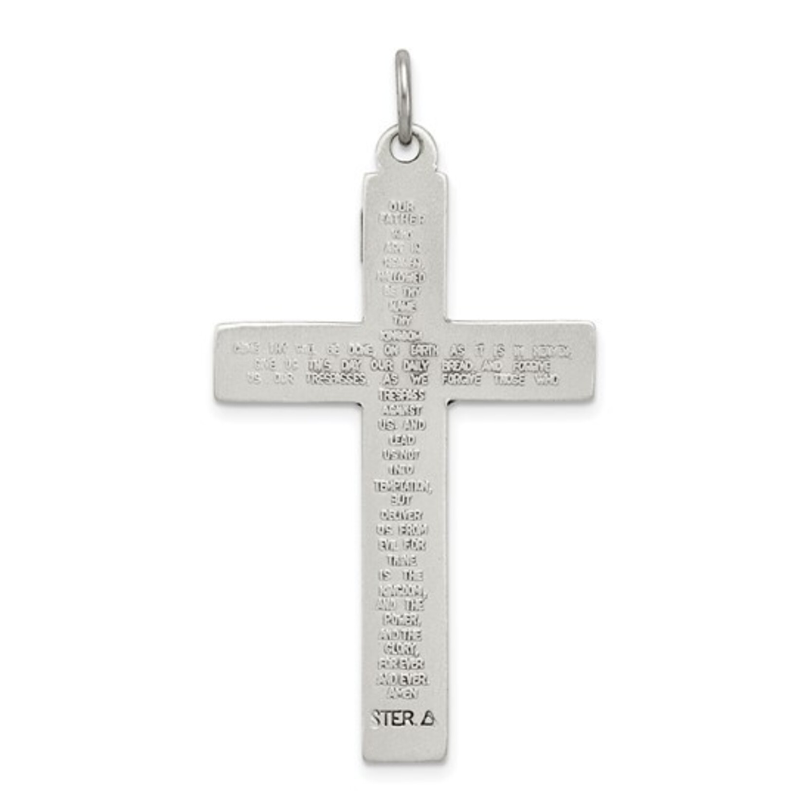 Sterling Silver INRI Crucifix Cross with Prayer Pendant