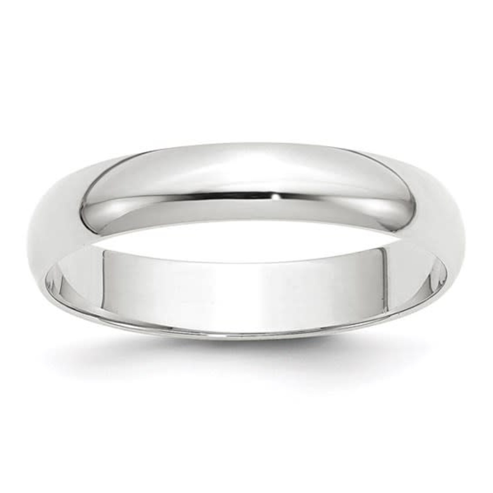 10k White Gold 4mm Lightweight Half Round Wedding - Band Size 10