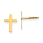14k Yellow Gold Cross Screw Post Earrings