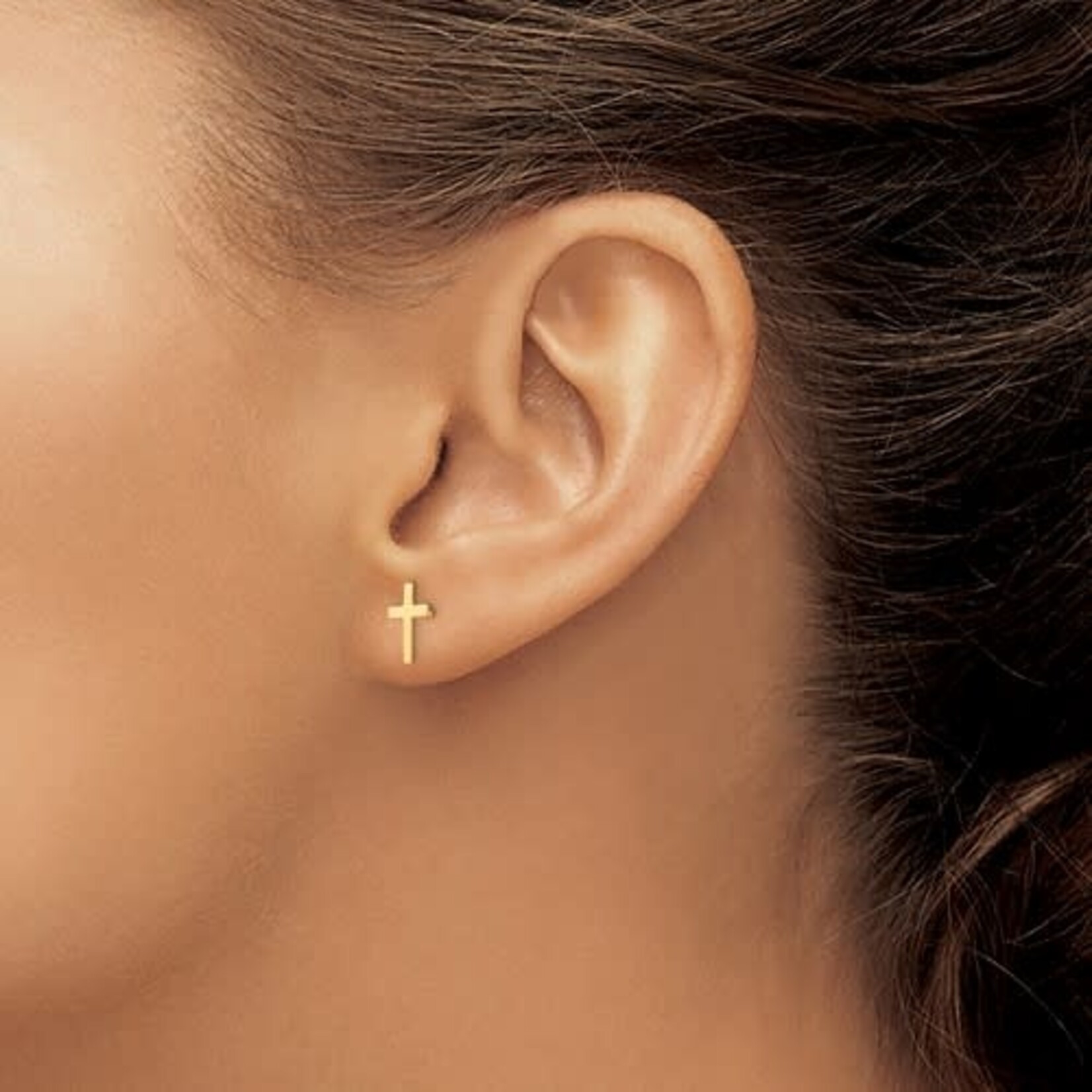 Quality Gold Inc. 14k Yellow Gold Cross Screw Post Earrings