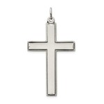 Sterling Silver Oxidized Cross w/ Prayer on Back Pendant
