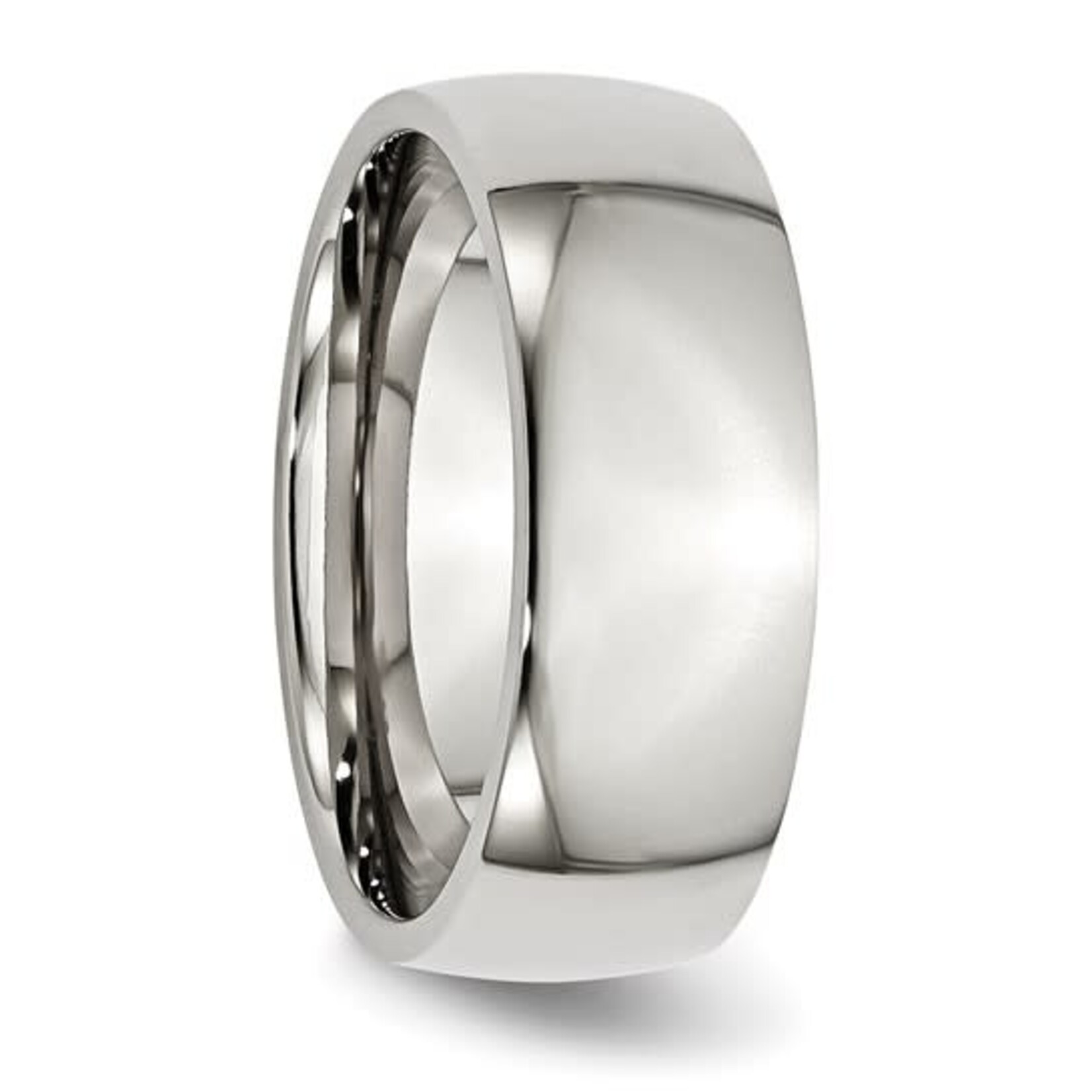 Quality Gold Inc. Stainless Steel Polished 8mm Half Round Band - Size 9.5