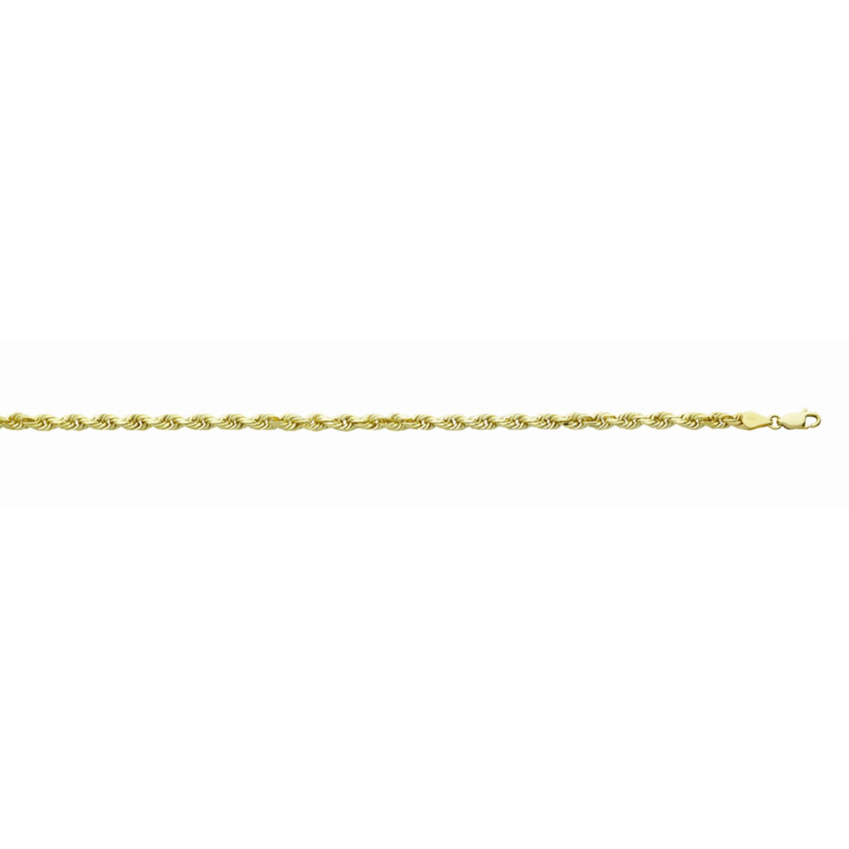 10K Yellow Gold 4.0mm Diamond Cut Rope