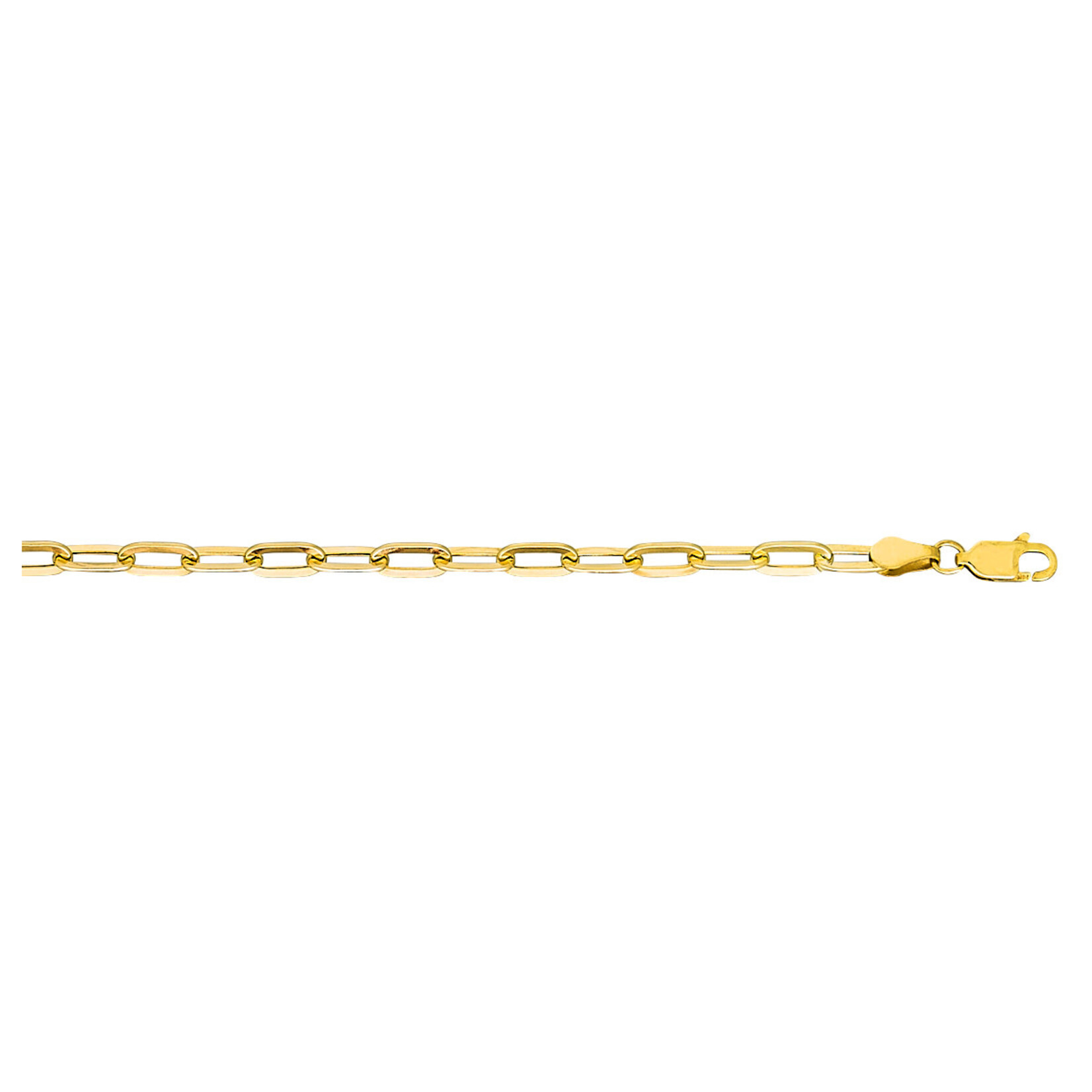 14K Yellow Gold 3.6mm Semi-Solid Paperclip Chain 18"