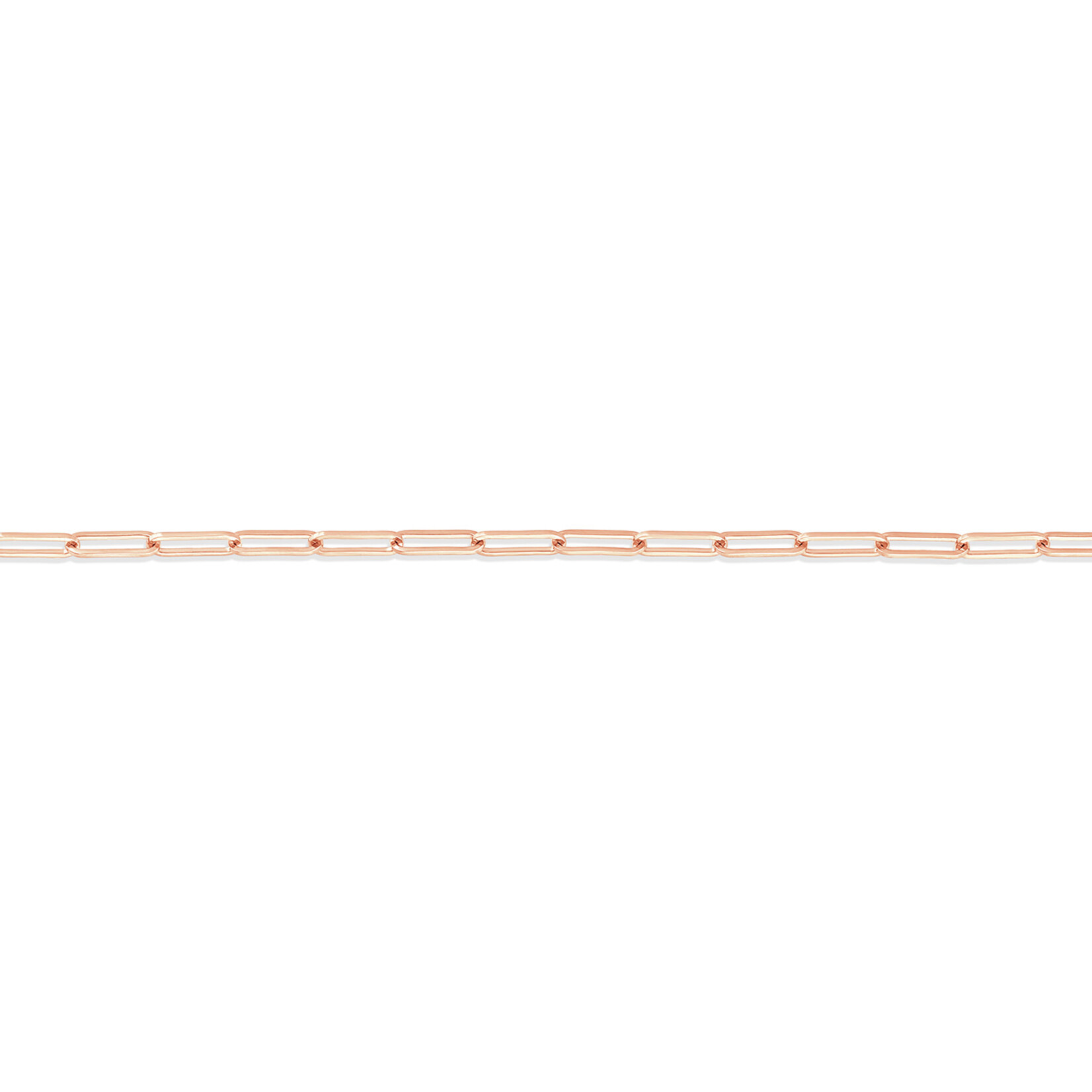 14K Rose Gold 2.1mm Paperclip Chain 18"