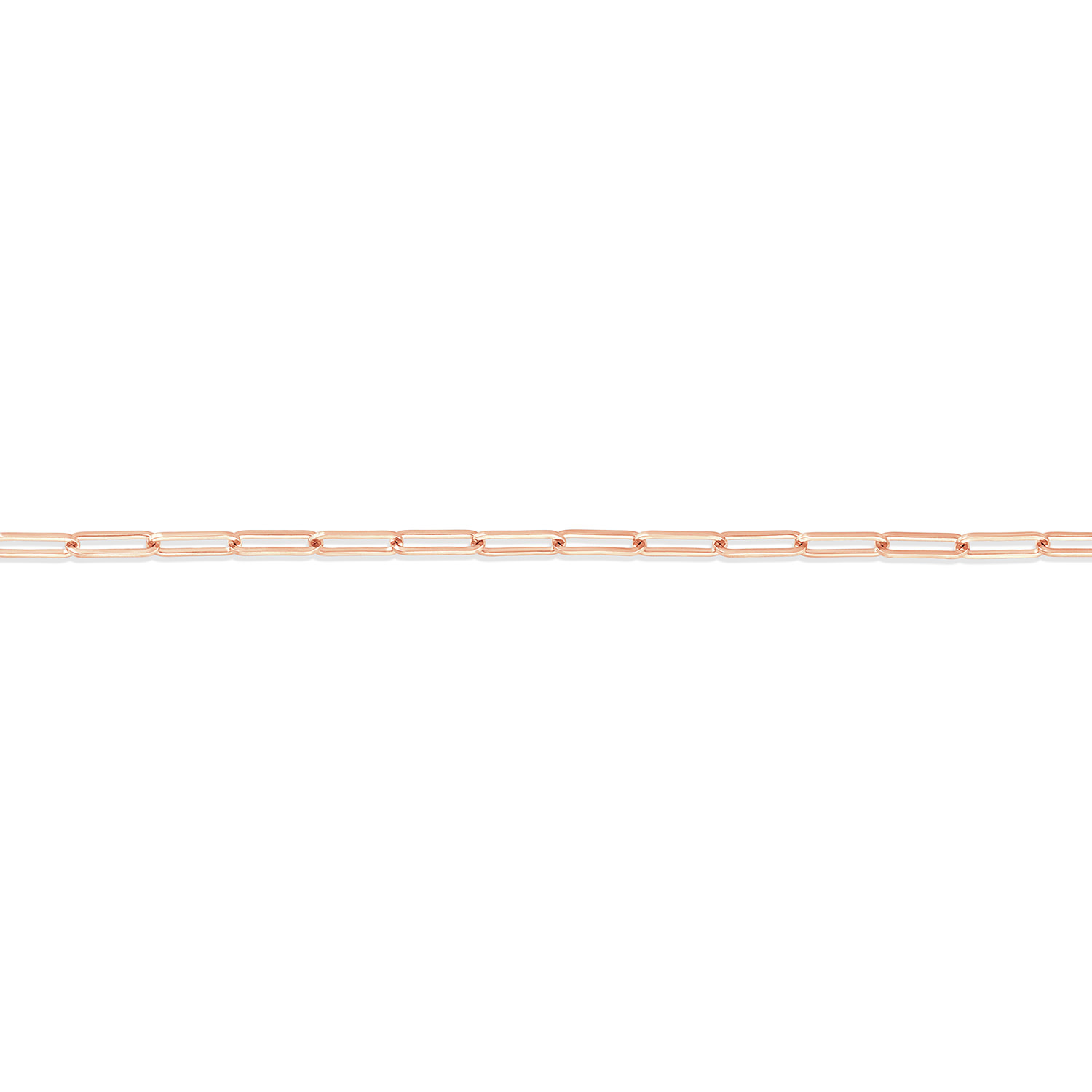 14K Rose Gold 2.1mm Paperclip Chain 18"
