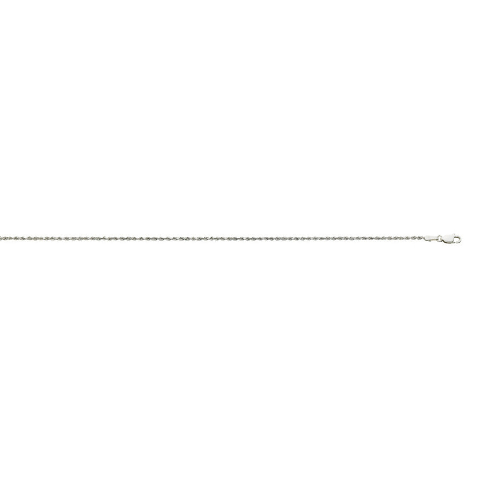 14k White Gold 1.5mm Rope Chain 16"