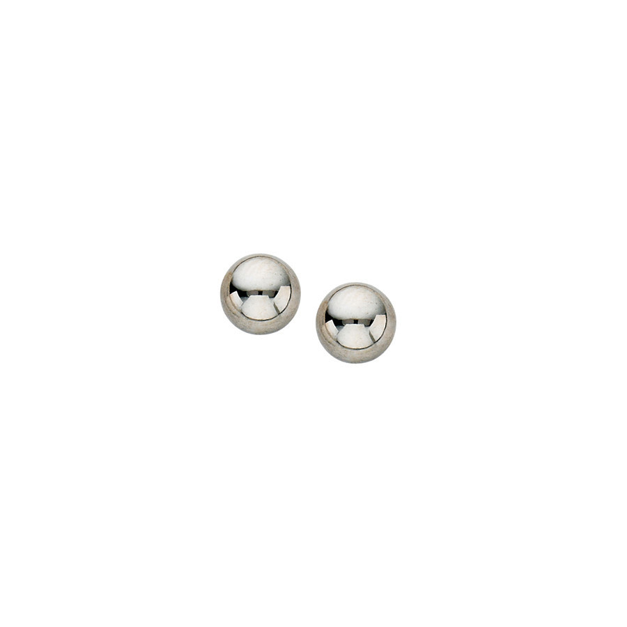 14K White Gold 6mm Polished Ball Studs