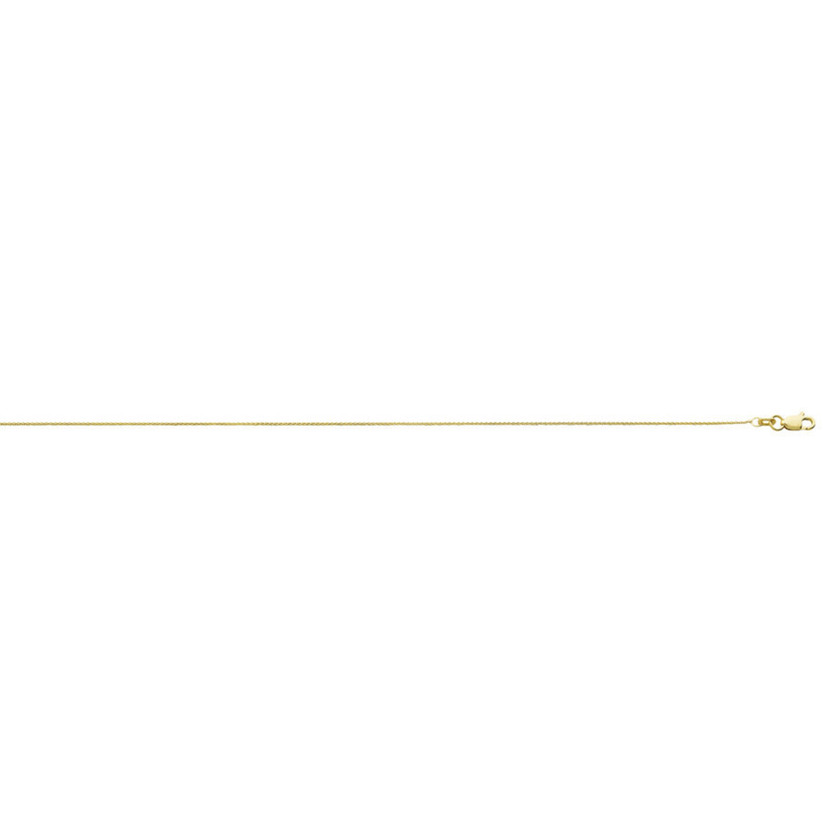10K yg 0.84mm D/C Round Wheat Chain 18"