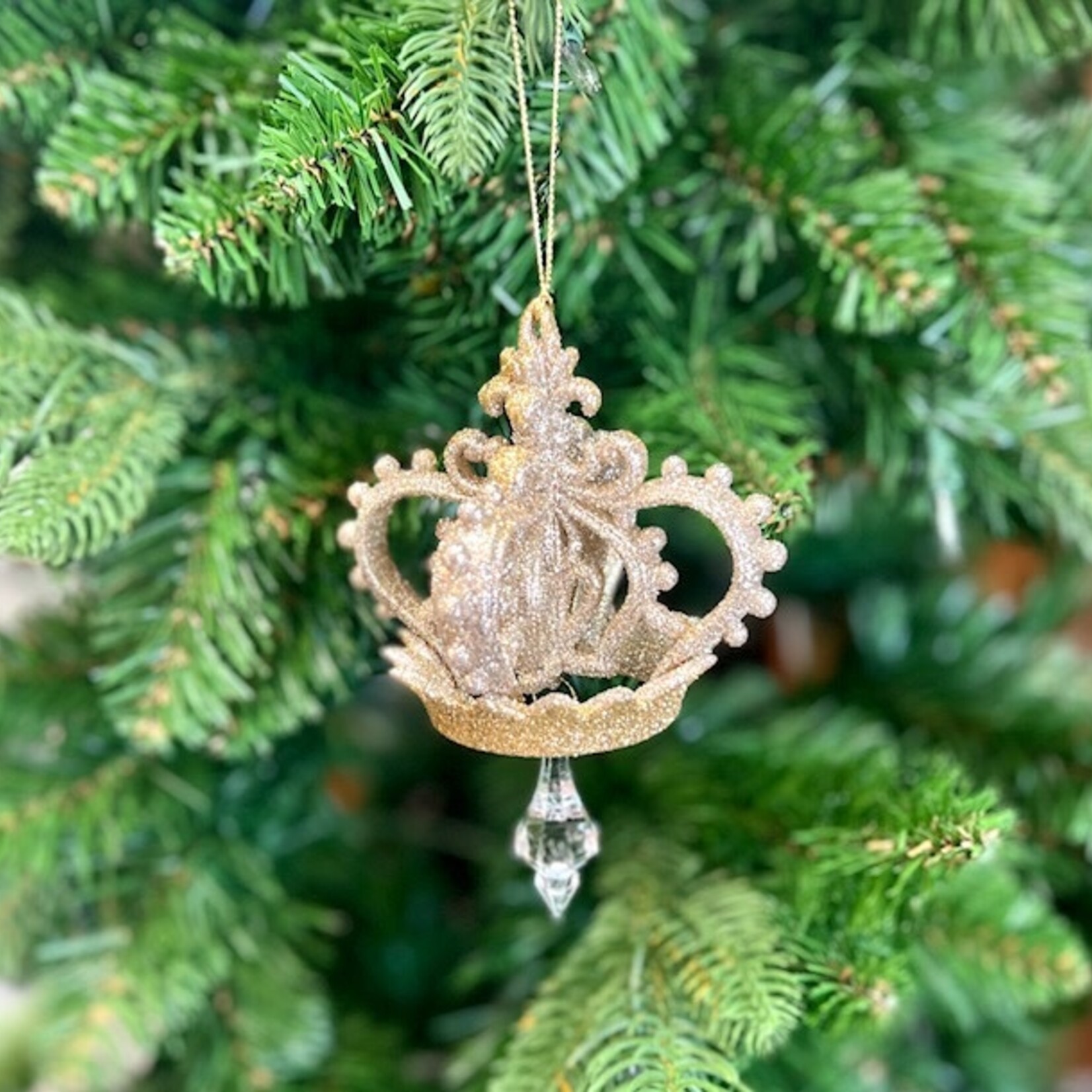 Gold & Silver Crown with Dangle Ornament