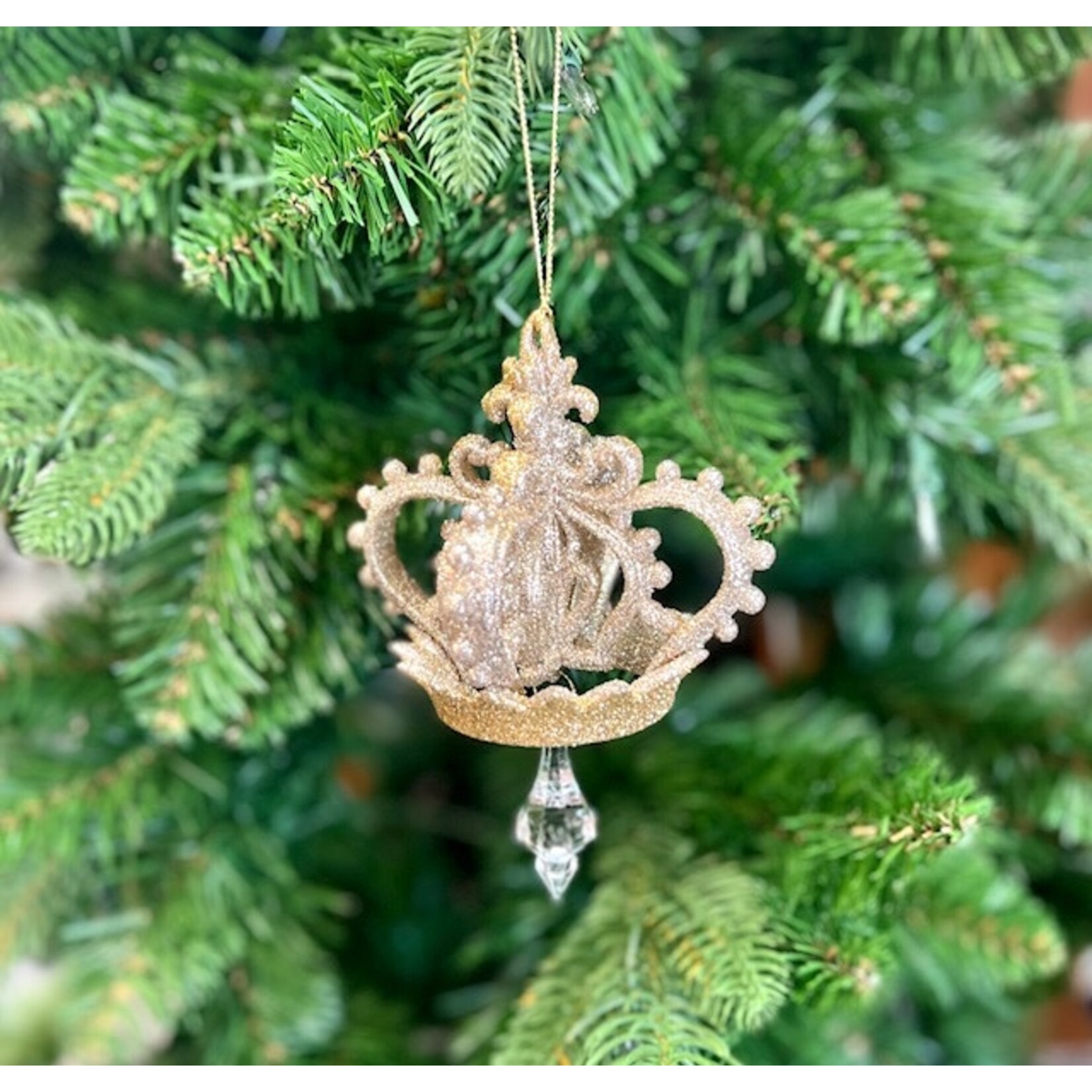 Gold & Silver Crown with Dangle Ornament