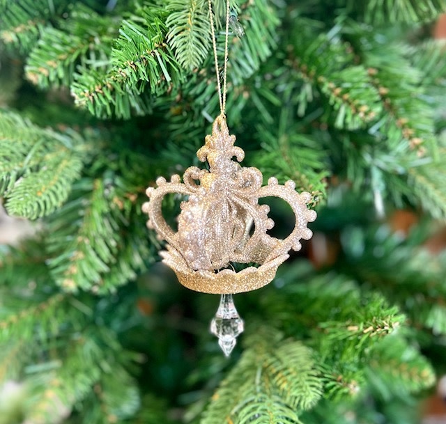 Gold & Silver Crown with Dangle Ornament