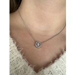14k White Gold Asscher Cut Diamond Necklace