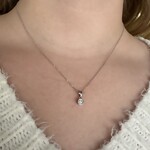 14K White Gold Diamond Pendant