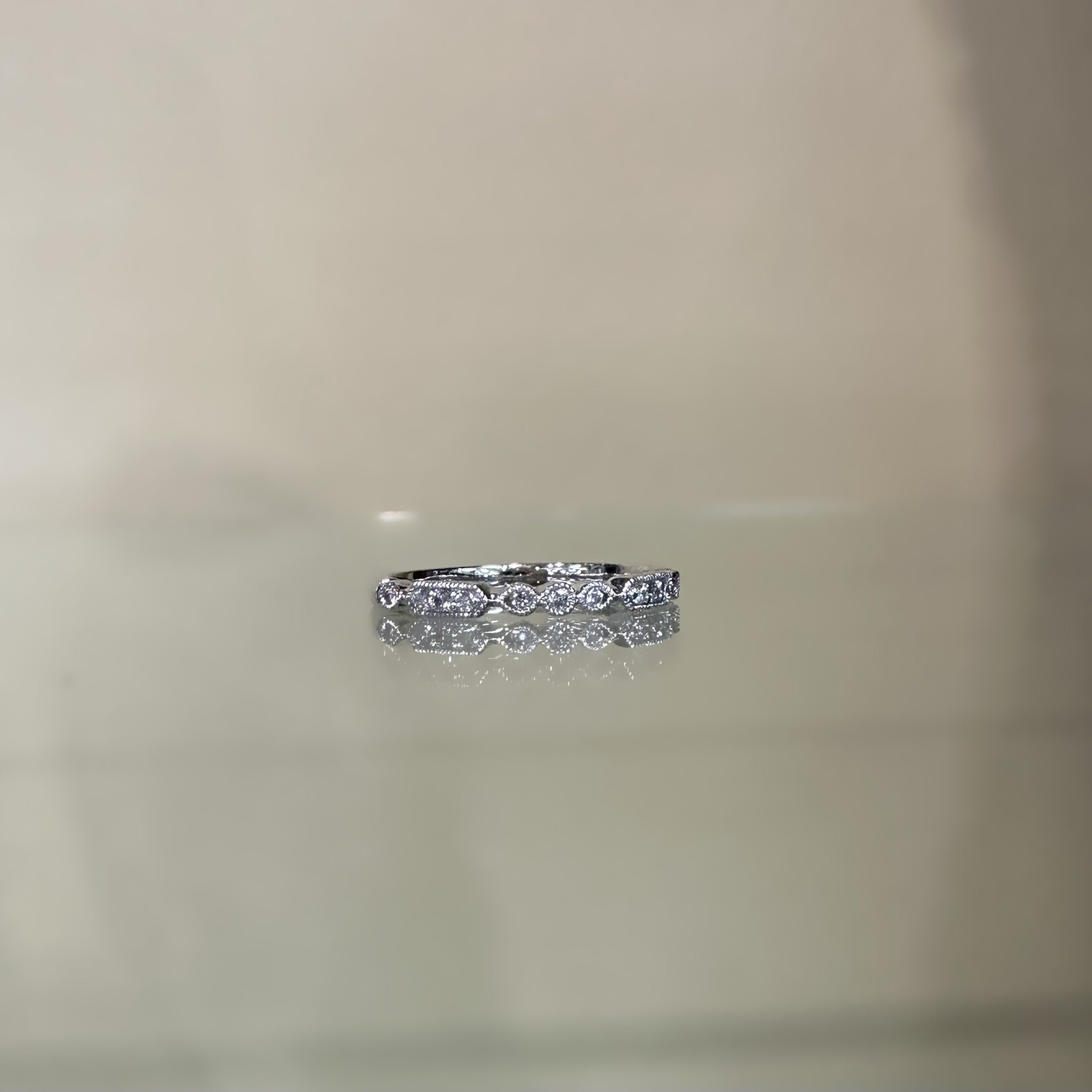 10k White Gold Diamond Stacking Ring