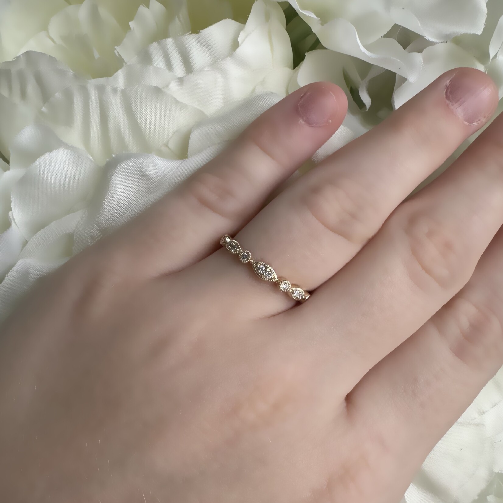 10k Yellow Gold Diamond Stacking Ring