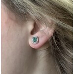 10k White Gold Emerald & Diamond Earrings