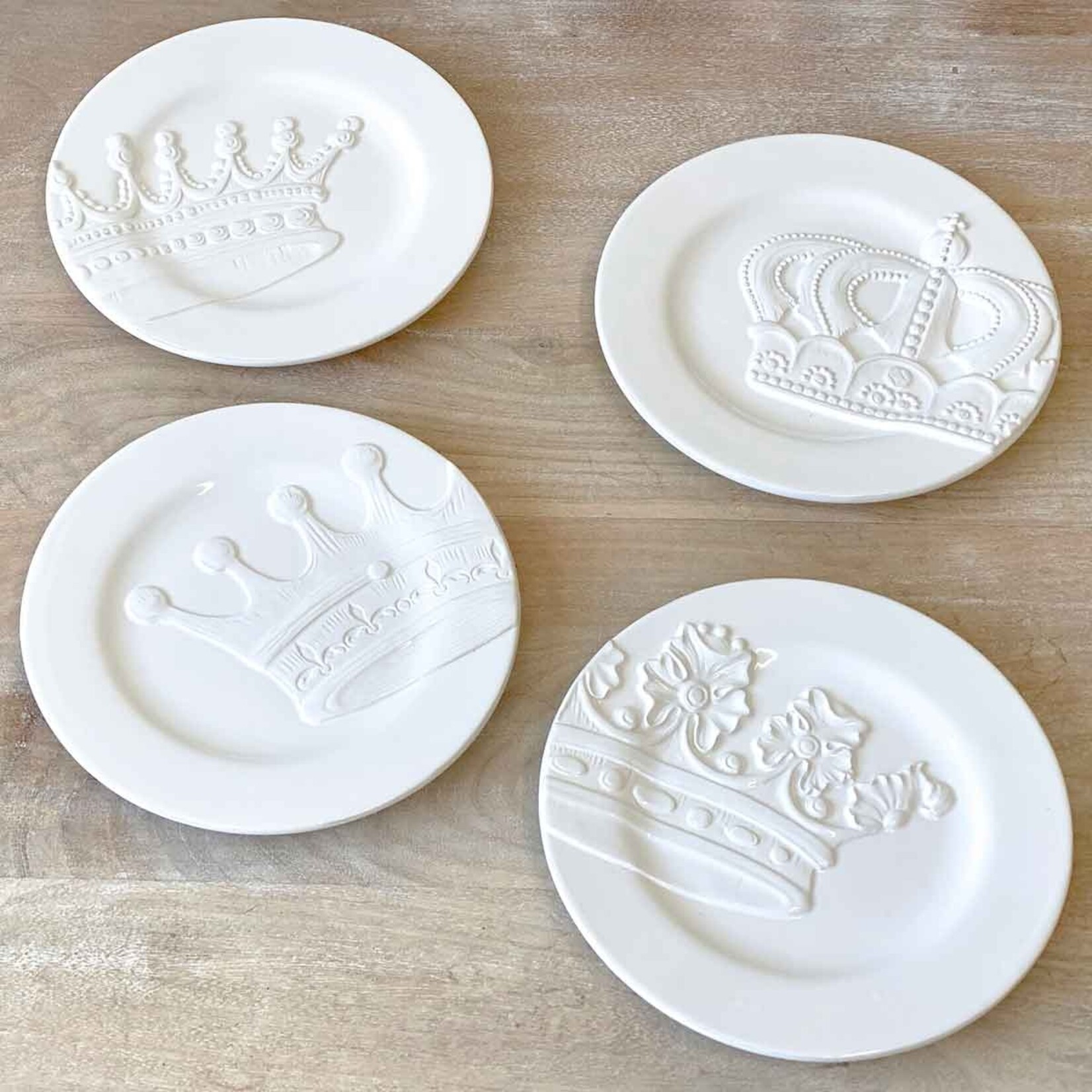 Royal Crown Embossed Plates (set of 4)