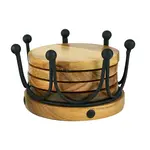 Black Crown Coaster Set of Four