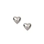 Sterling Silver Puff Heart Screw Back Earrings