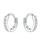 Sterling Silver Huggie Hoop Earrings with CZs