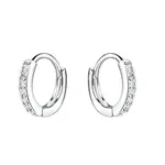 Sterling Silver Huggie Hoop Earrings with CZs