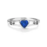 Sterling Silver Heart Birthstone Ring - September