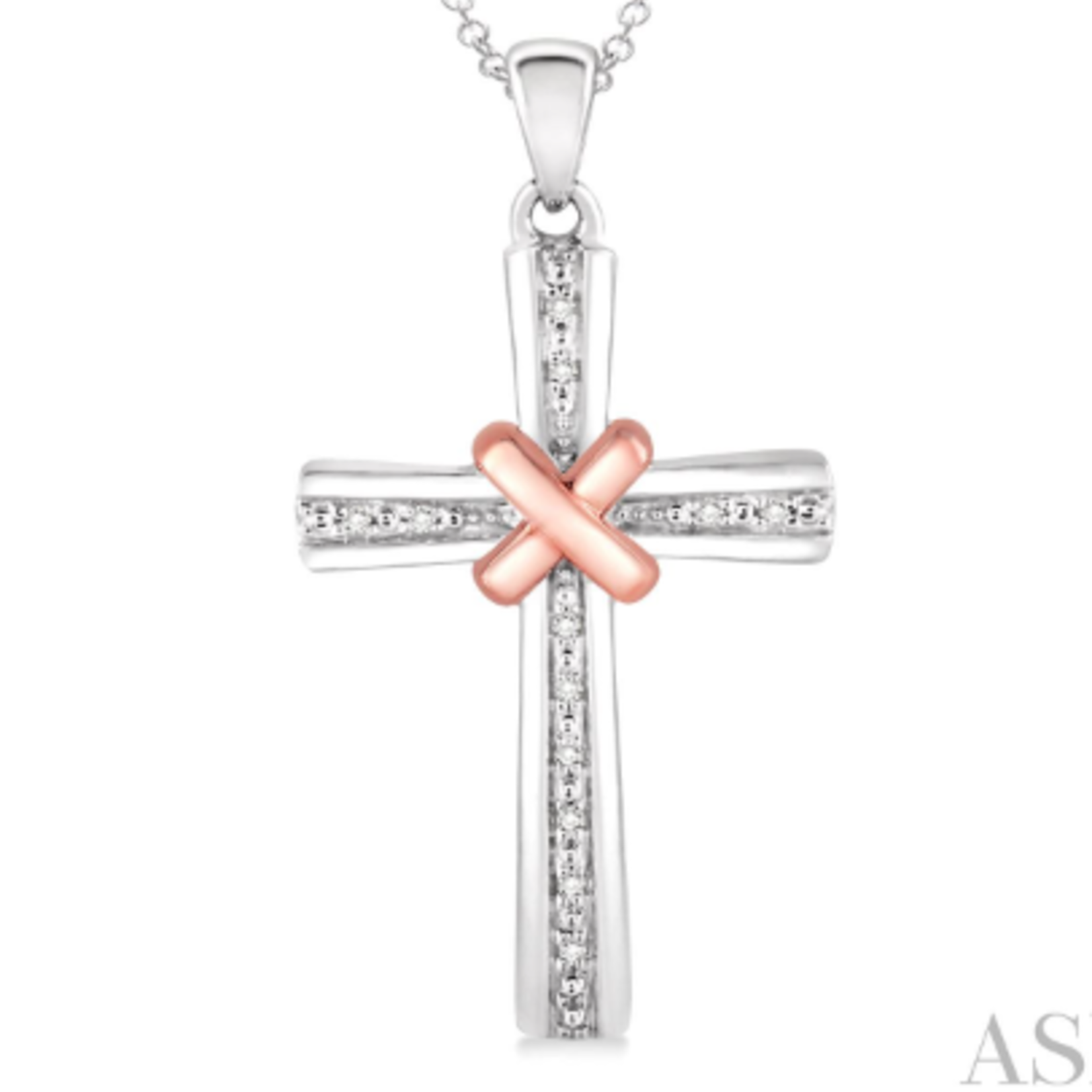 Sterling Silver Diamond Cross with Chain