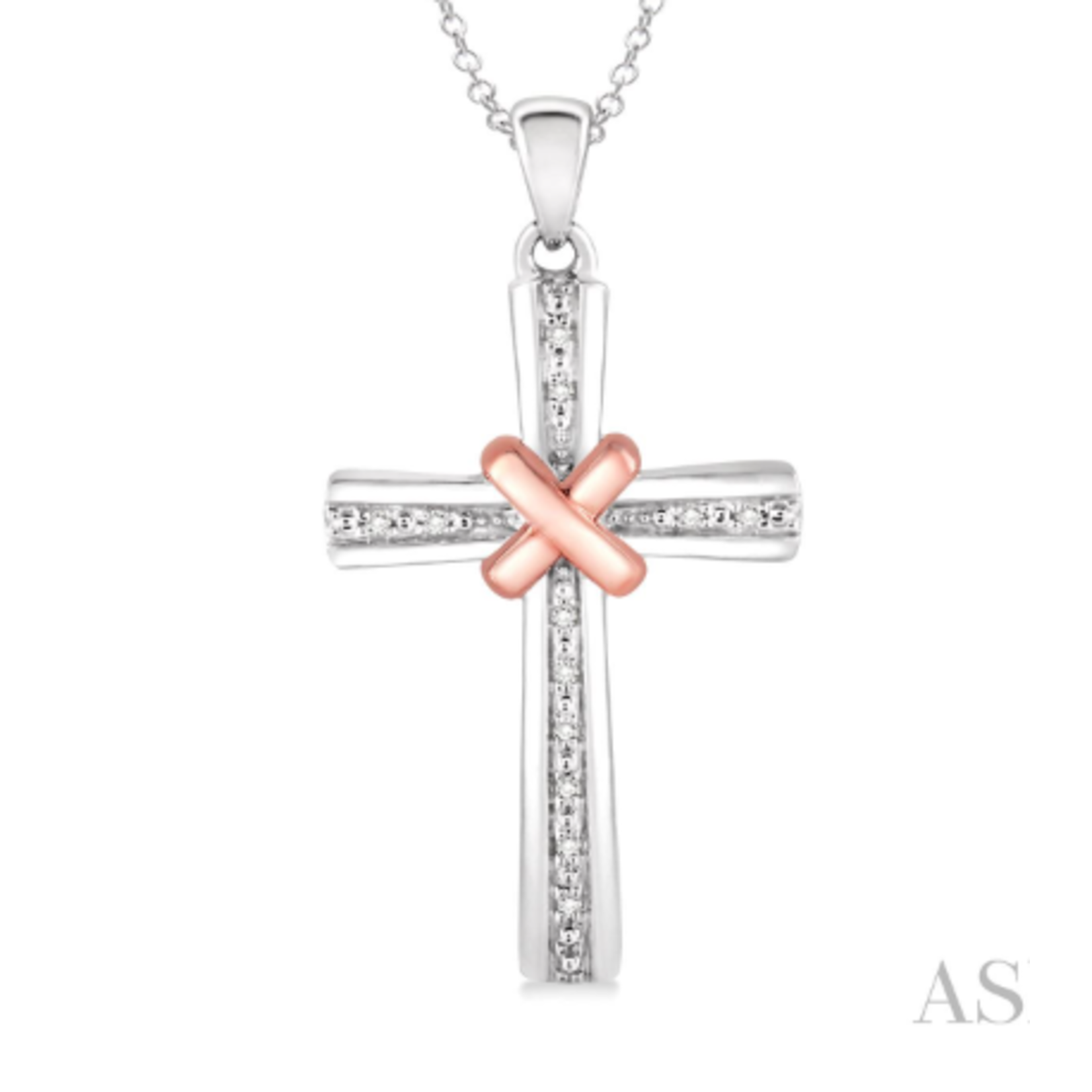 Sterling Silver Diamond Cross with Chain