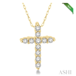 14k Yellow Gold Petite Diamond Cross with Chain