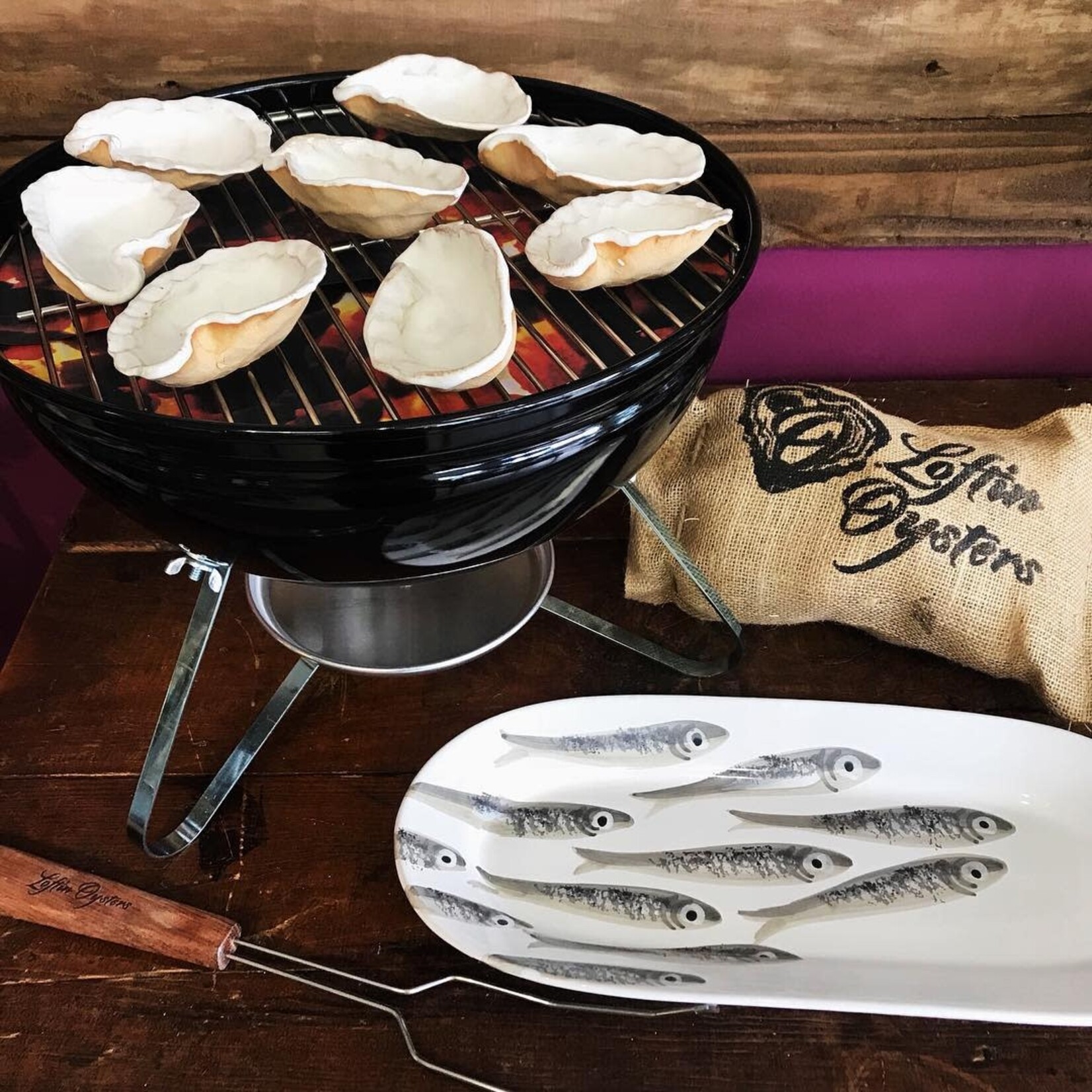 One Dozen Bagged  Ceramic Grilling Oysters