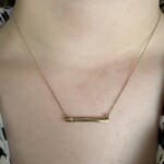 10k Yellow Gold Bar Necklace with Single Diamond