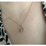 14k Rose Gold Morganite & Diamond Pendant with Chain