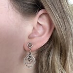 10k Rose Gold Brown & White Diamond Screwback Earrings